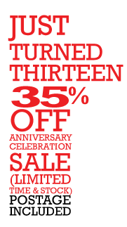 Just turned thirteen 35% off anniversary celebration sale (limited time and stock) postage included